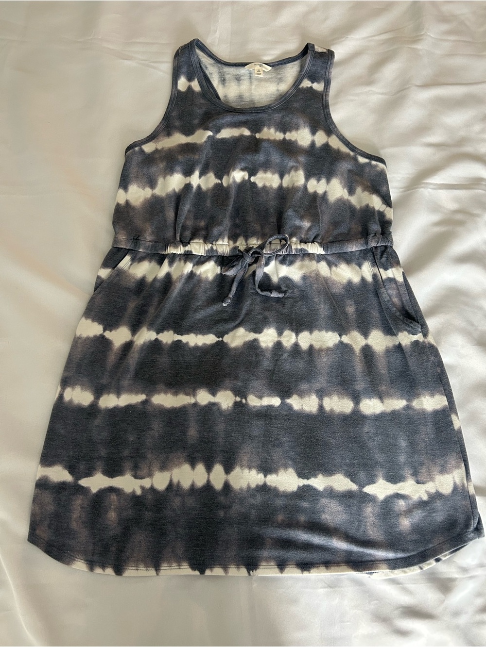 Women’s Terra & Sky blue Strip Tie Dye Sleeveless Dress size OX 14W with pockets - Picture 2 of 9